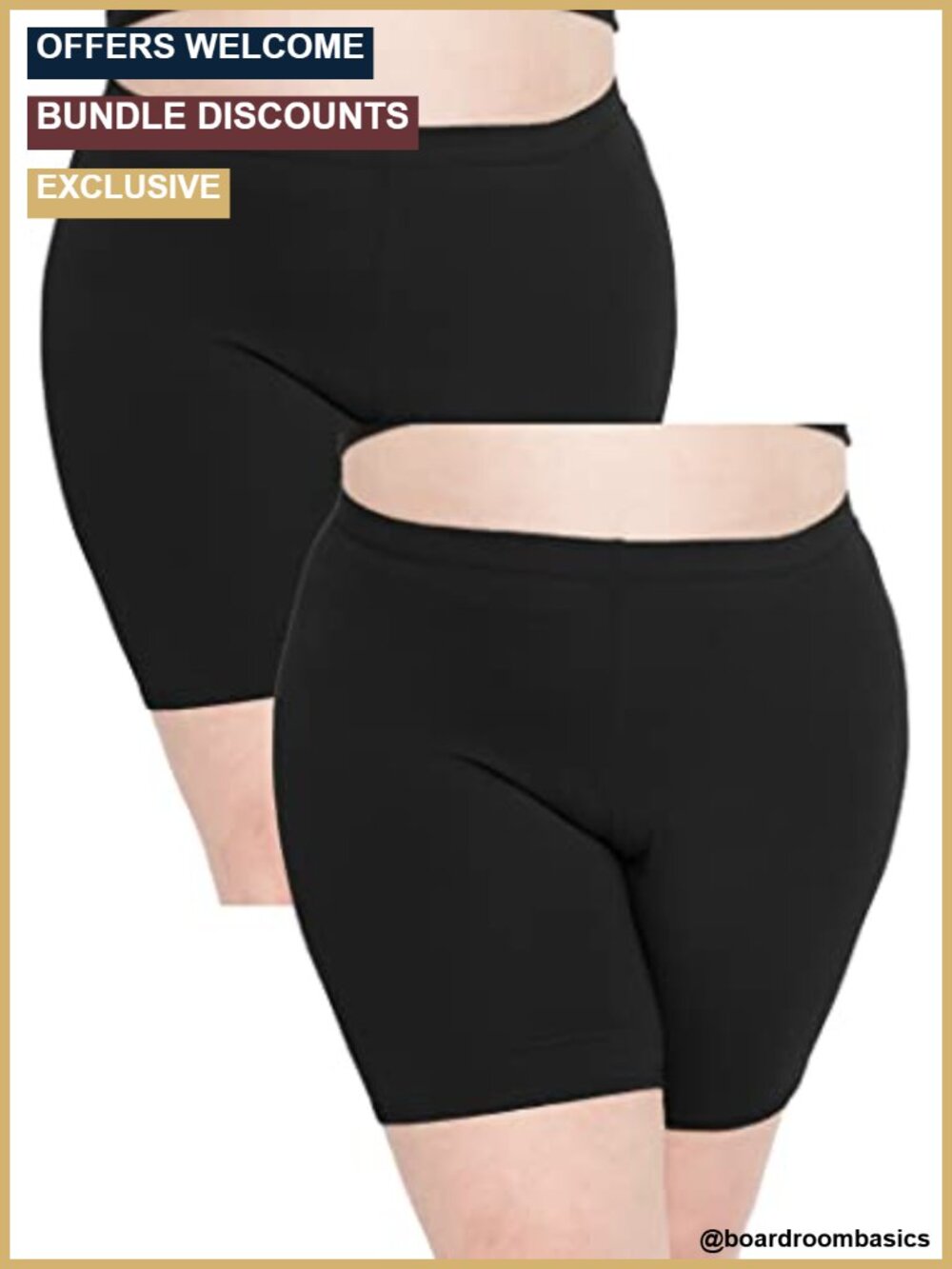 High Waisted Biker Shorts for Women Plus Size Cotton Spandex 1X-7X